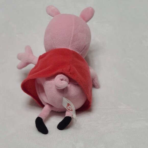 TY Peppa Pig Plush Holding Teddy Bear Beanie Baby 6” 2015 Pink Pig - Picture 6 of 10